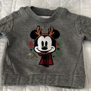 Disney Store - Baby Gray Mickey Mouse Reindeer Sweatshirt